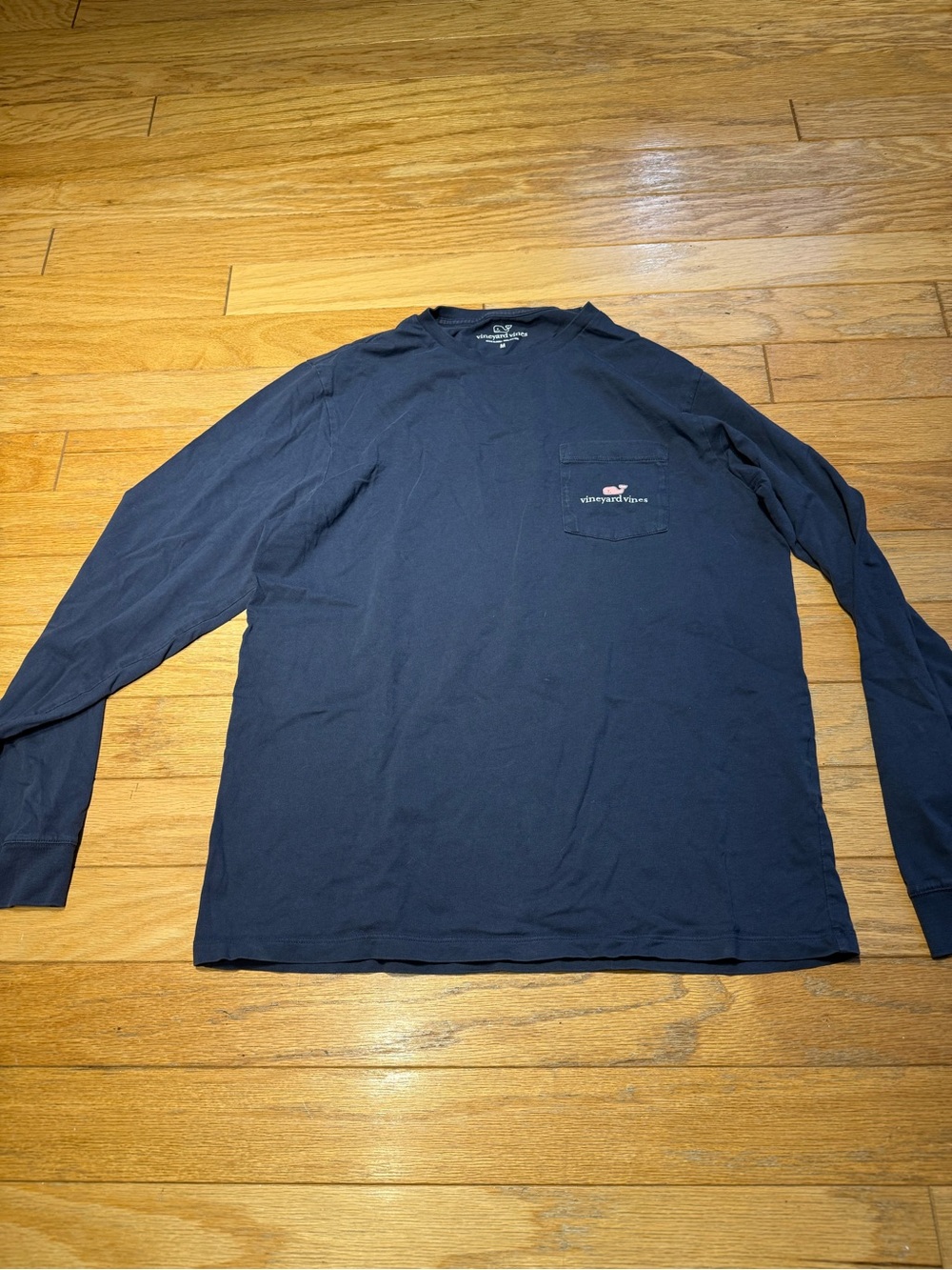 Vineyard Vines Long Sleeve Pocket Tee in Navy Blue